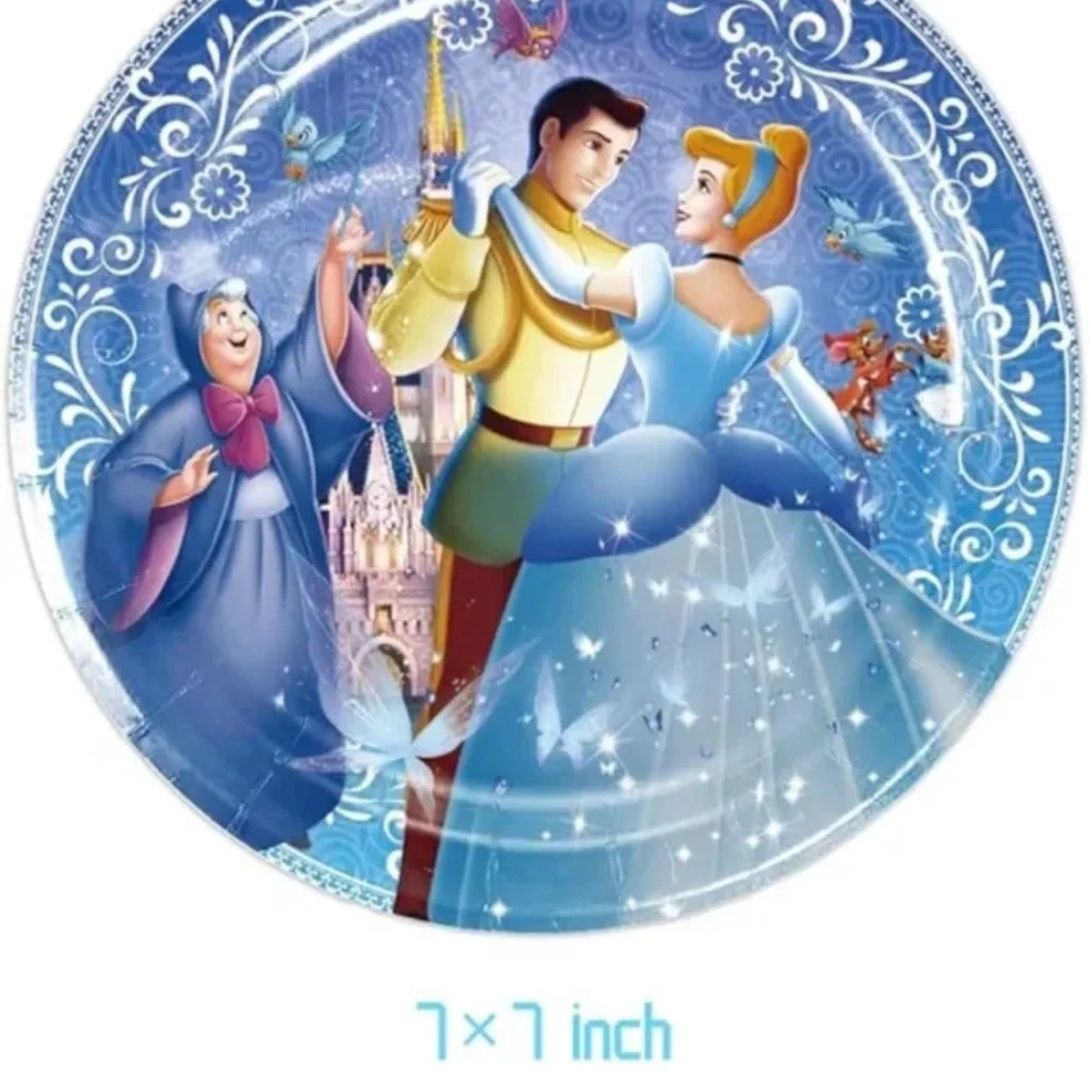 #3 - Disney Cinderella Birthday Party Supplies Plates/Napkins/Cups/Table Cloth